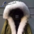 Moncler green jacket with white fox